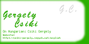 gergely csiki business card